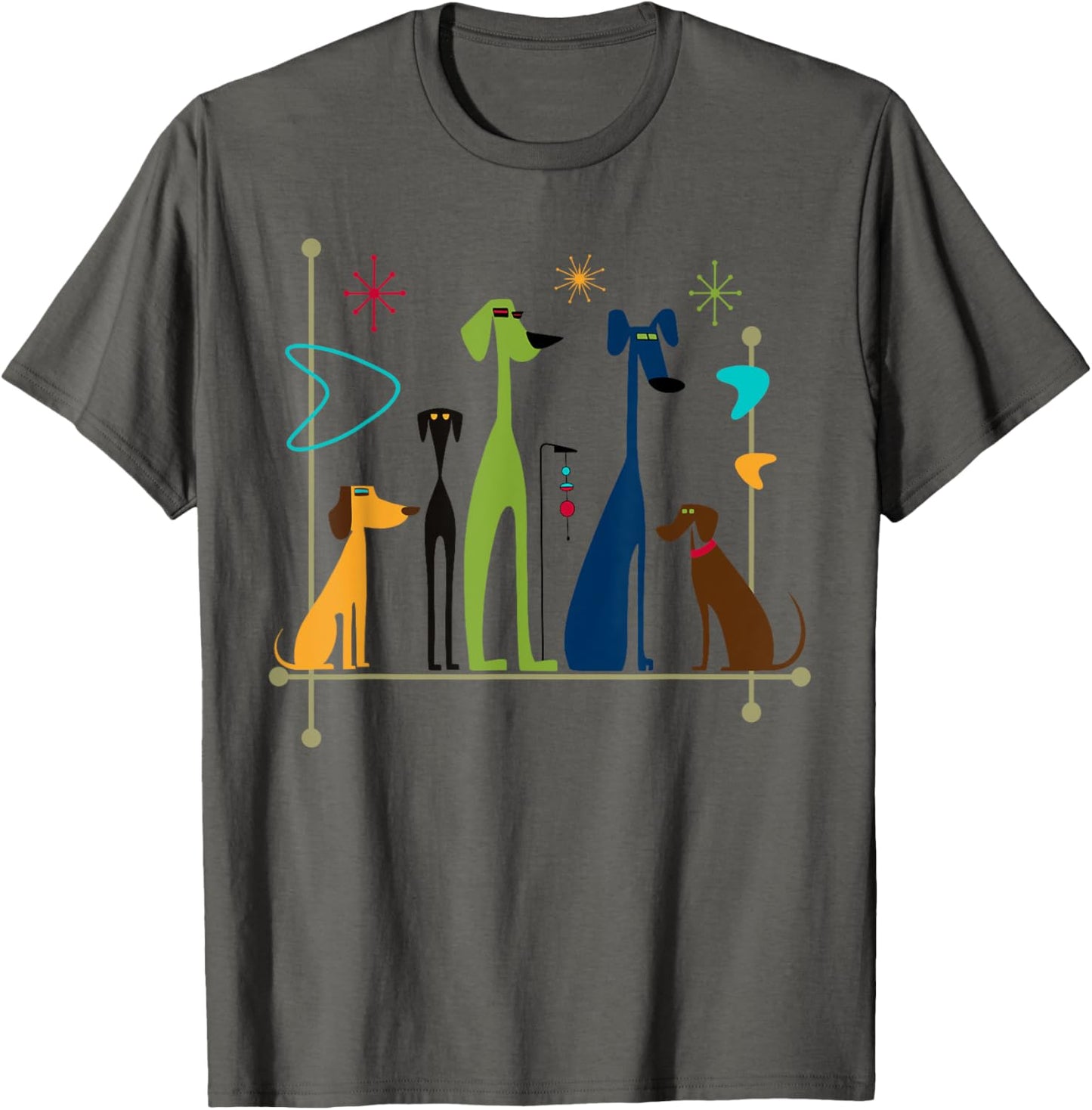 Retro Mid Century Modern Dogs 50s 60s Style