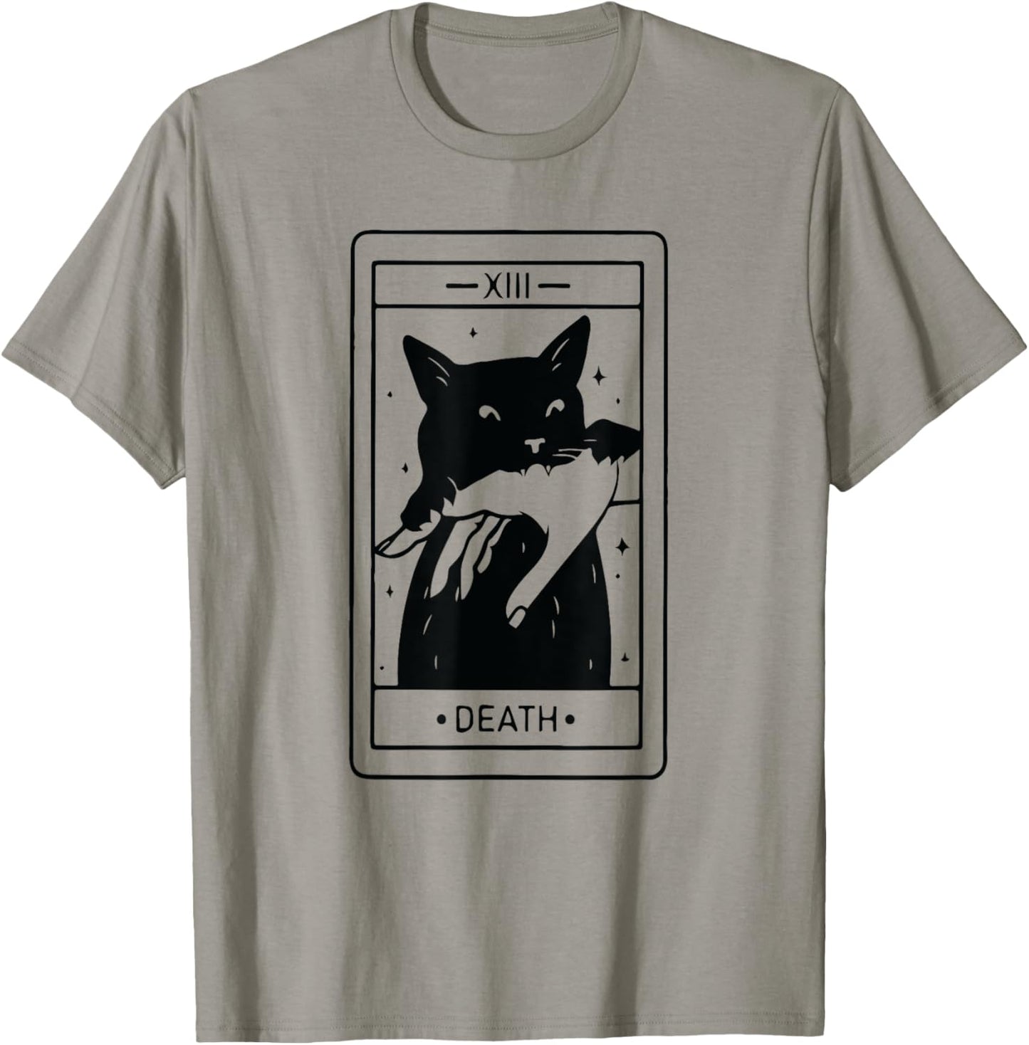 Black Cat Tarot Death Halloween Witchy Cat Lover Men Women