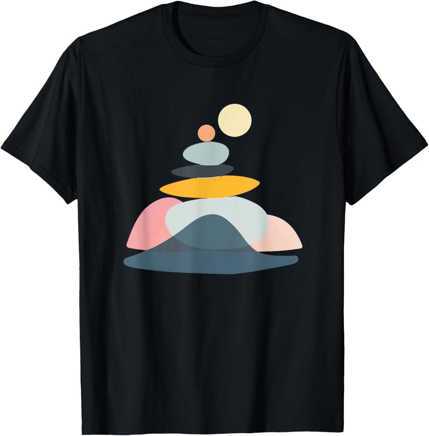 Minimalist Abstract Stacked Shapes Pastel Geometric Art