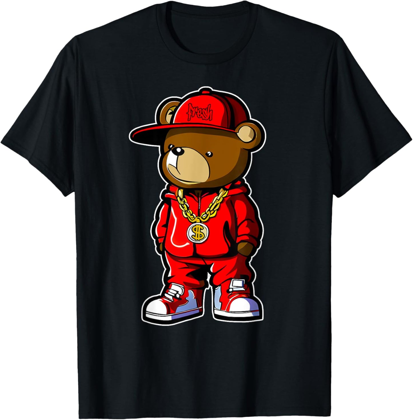 Cute Hip Hop Teddy Bear Tshirt 90 hip hop clothing graffiti