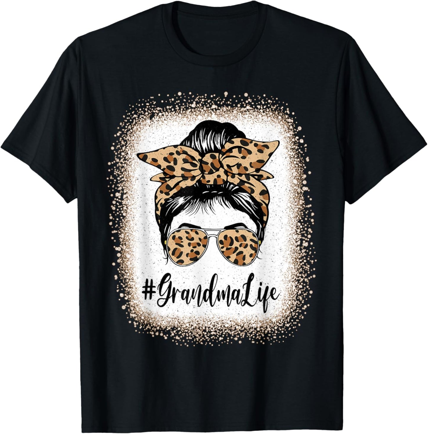 Grandma Life Bleached Leopard Messy Bun Mother's day