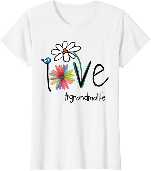 Love Grandma Life   Art Flower T Shirt