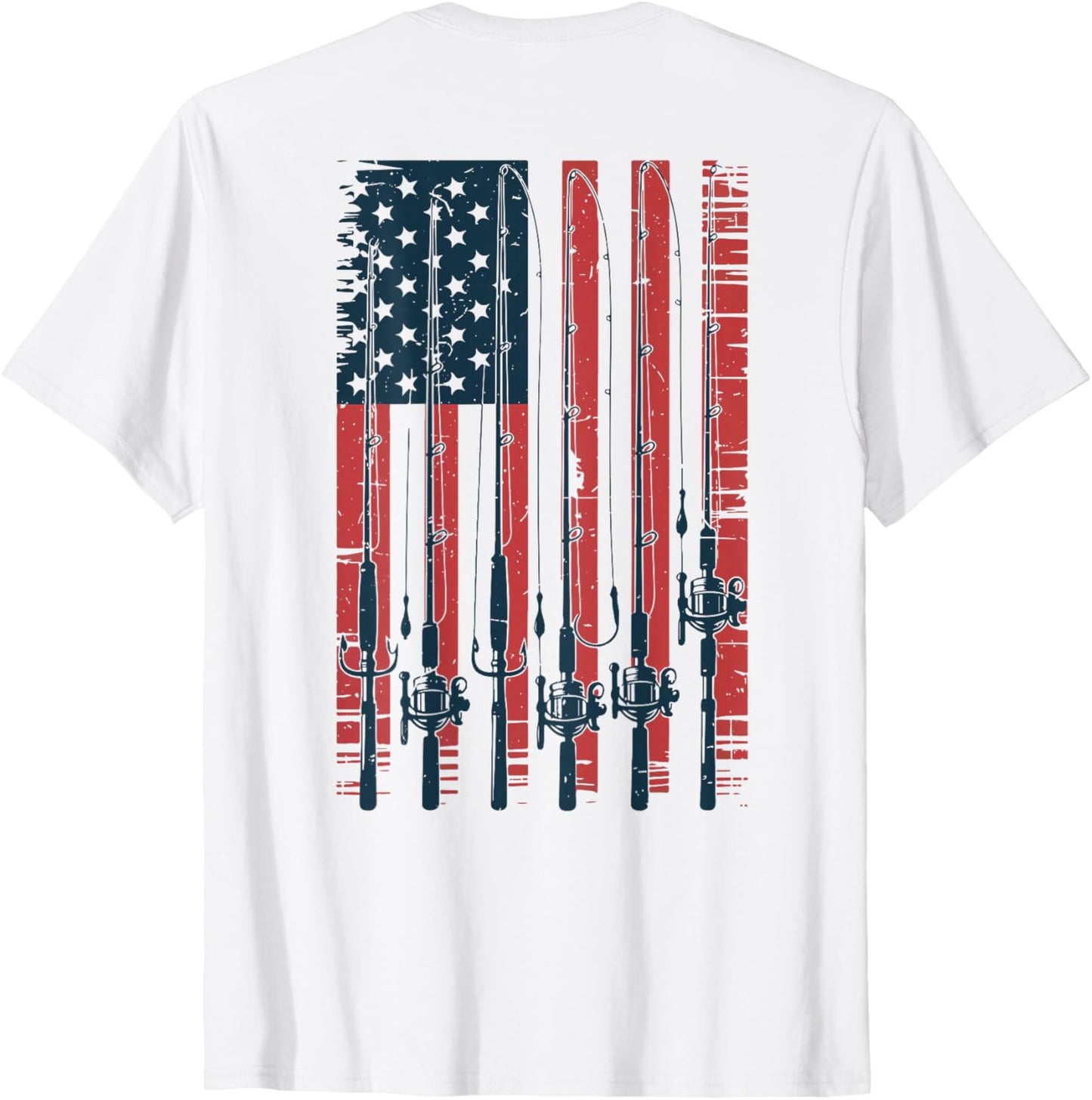 Youth American Flag Fishing Pole Men Boys Patriotic Fishing