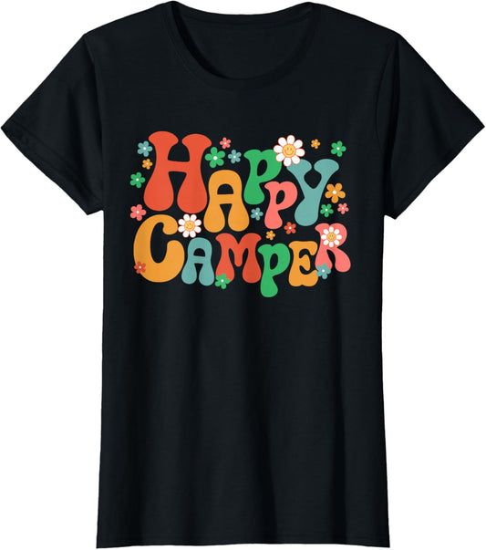 Happy Camper Retro Summer Camp Camping Trip Women's Girls