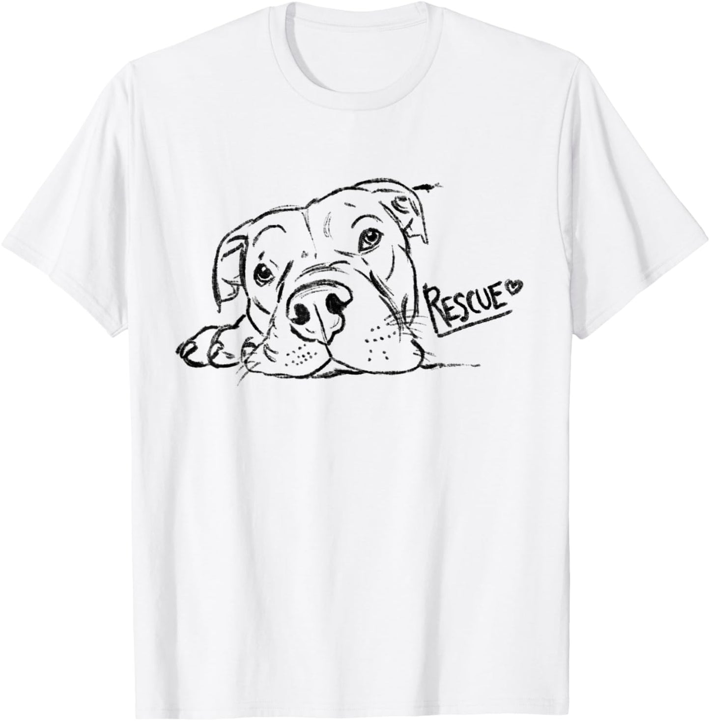 Rescue Dog Sketch, Pit Bull Drawing, Adopt Don't Shop