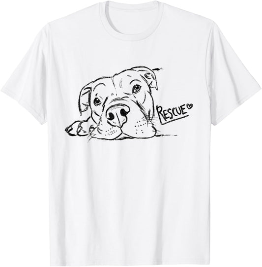 Rescue Dog Sketch, Pit Bull Drawing, Adopt Don't Shop