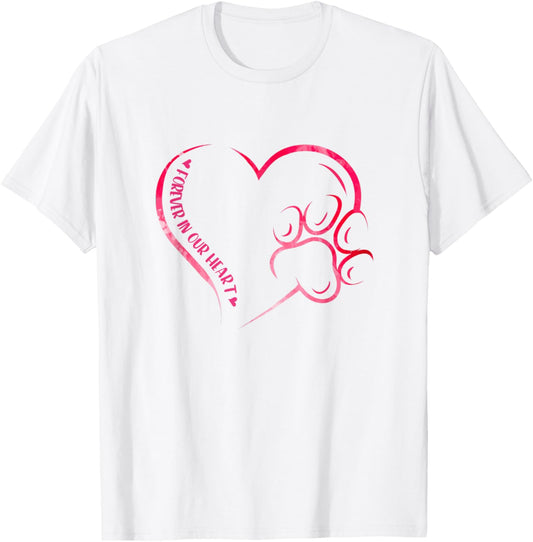 Forever In Our Hearts   Dog Loss Memorial T Shirt for Men Women
