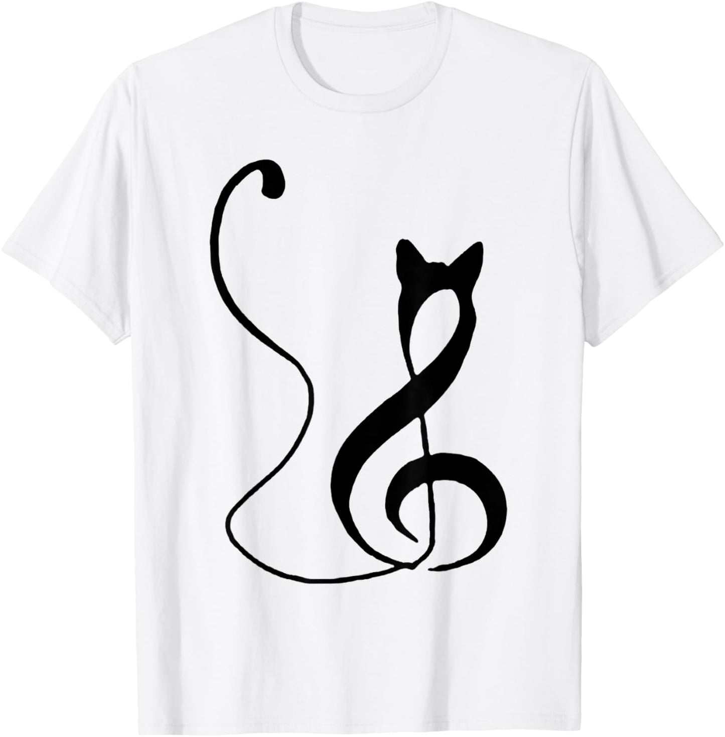 Music Note Inspired Cat Minimalist Music Lover Design