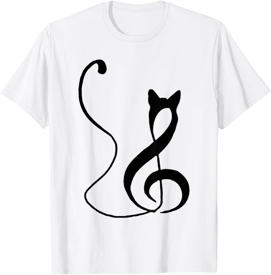 Music Note Inspired Cat Minimalist Music Lover Design