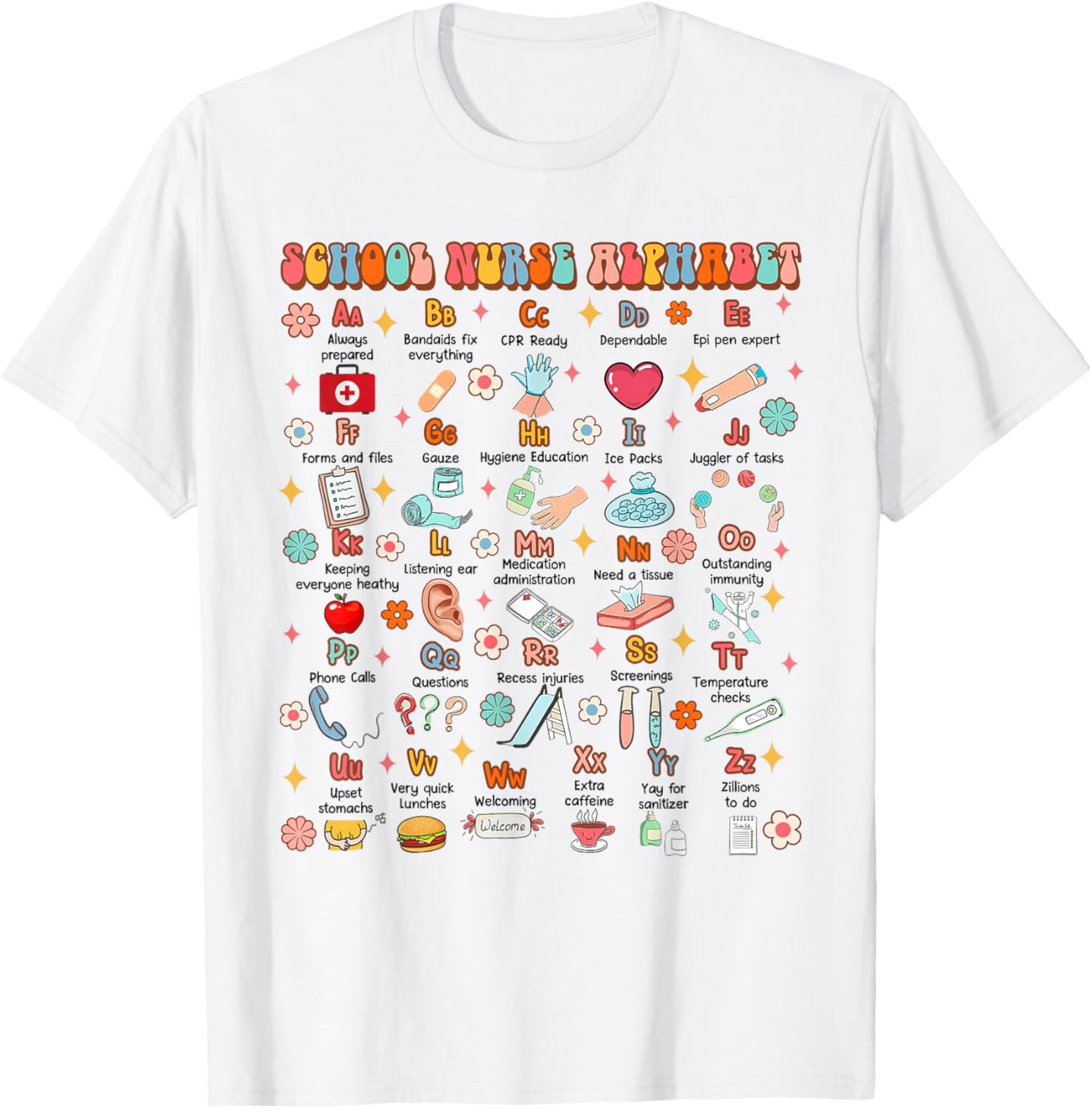 Back To School Funny School Nurse Alphabet School Nurse Life