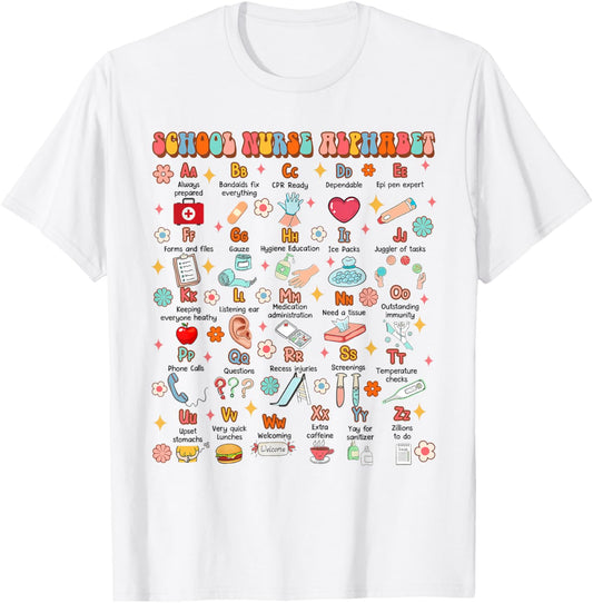 Back To School Funny School Nurse Alphabet School Nurse Life