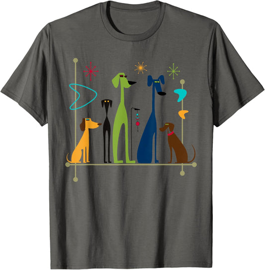 Retro Mid Century Modern Dogs 50s 60s Style