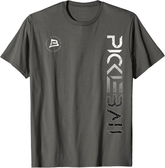 Pickleball Distressed Black White Gradient