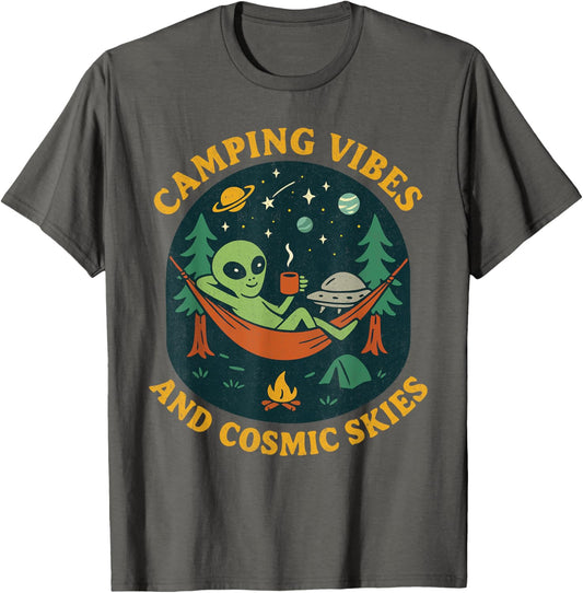 Camping Vibes And Cosmic Skies UFO Alien Camping