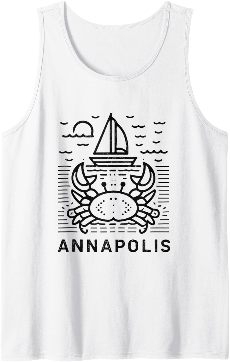 Annapolis Maryland USA. Sailboat Design. Minimalist Style Tank Top