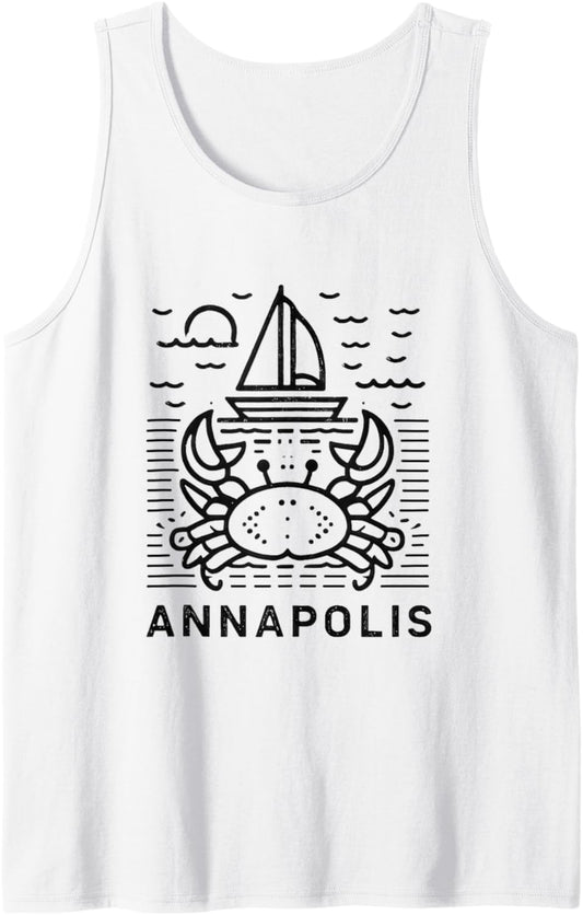 Annapolis Maryland USA. Sailboat Design. Minimalist Style Tank Top