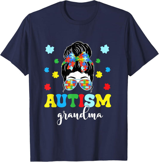 Autism Grandma Life Messy Bun Bandana Autism Grandma Women