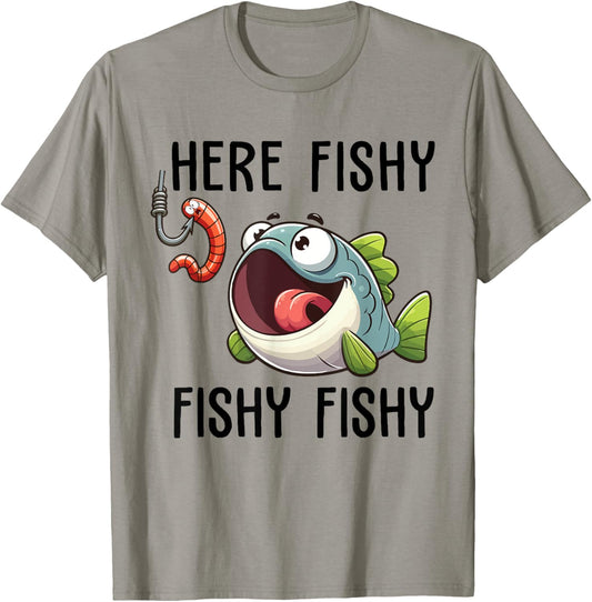 Here Fishy Fisherman Funny Fishing Lover Cute Fish Worm