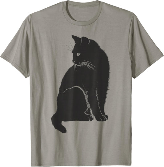 Minimalist Cute Black Cat Owner Feline Art Kitten Lover
