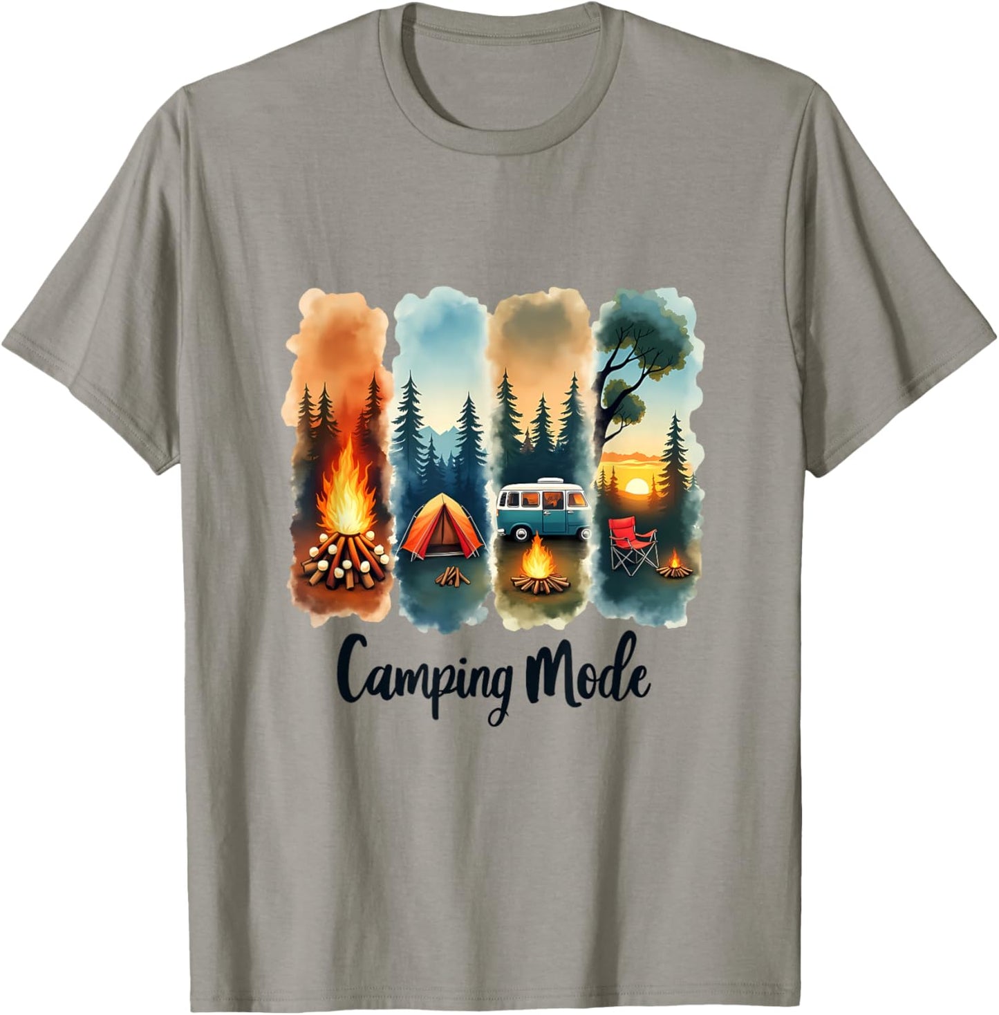 Camping Mode Campfire Tent Van Sunset Serenity