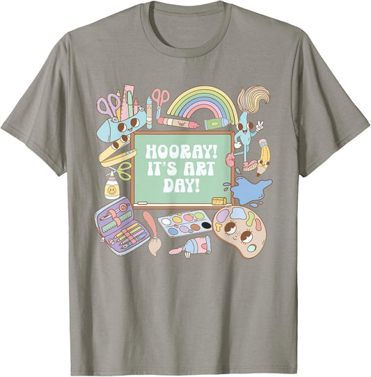 Retro Hooray It's Art Day Art Teacher Back To School Women