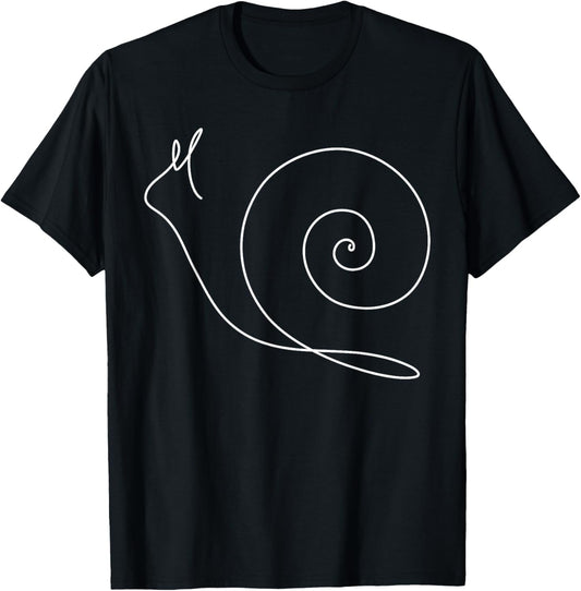 Minimalist Snail Tshirt   Minimalism   Outline Lineart Tee