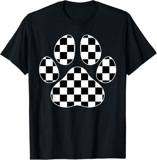 Cute Checkered Paw Print Love Paw Print Checkered Dog Lover