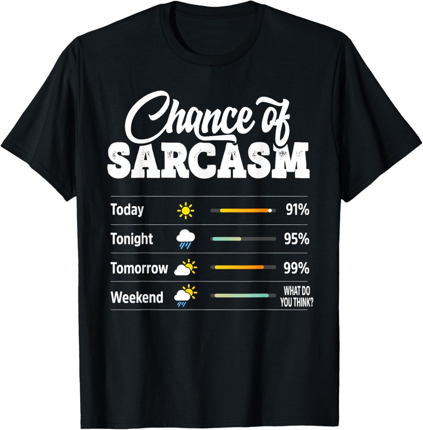 Funny Chance of Sarcasm Humor Fun Sarcastic Mens Women