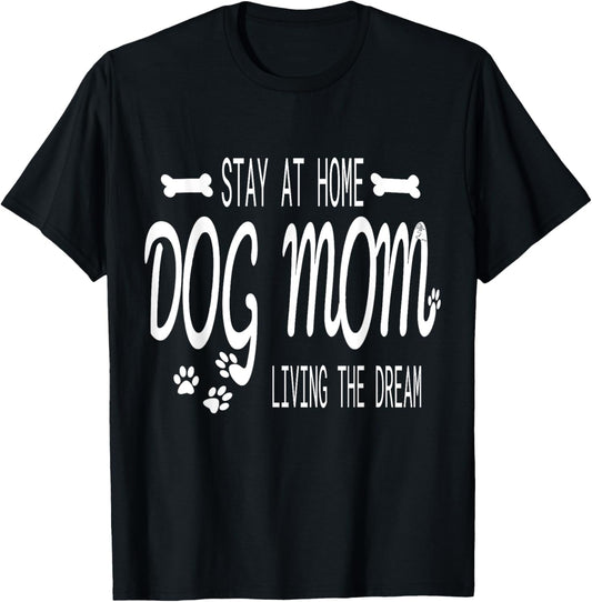 Stay At Home Dog Mom Gifts For Women Paw Print Letters