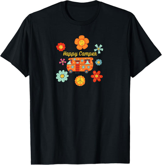 Happy Camper   Vintage Hippie Boho Vibe   RV Van Camping