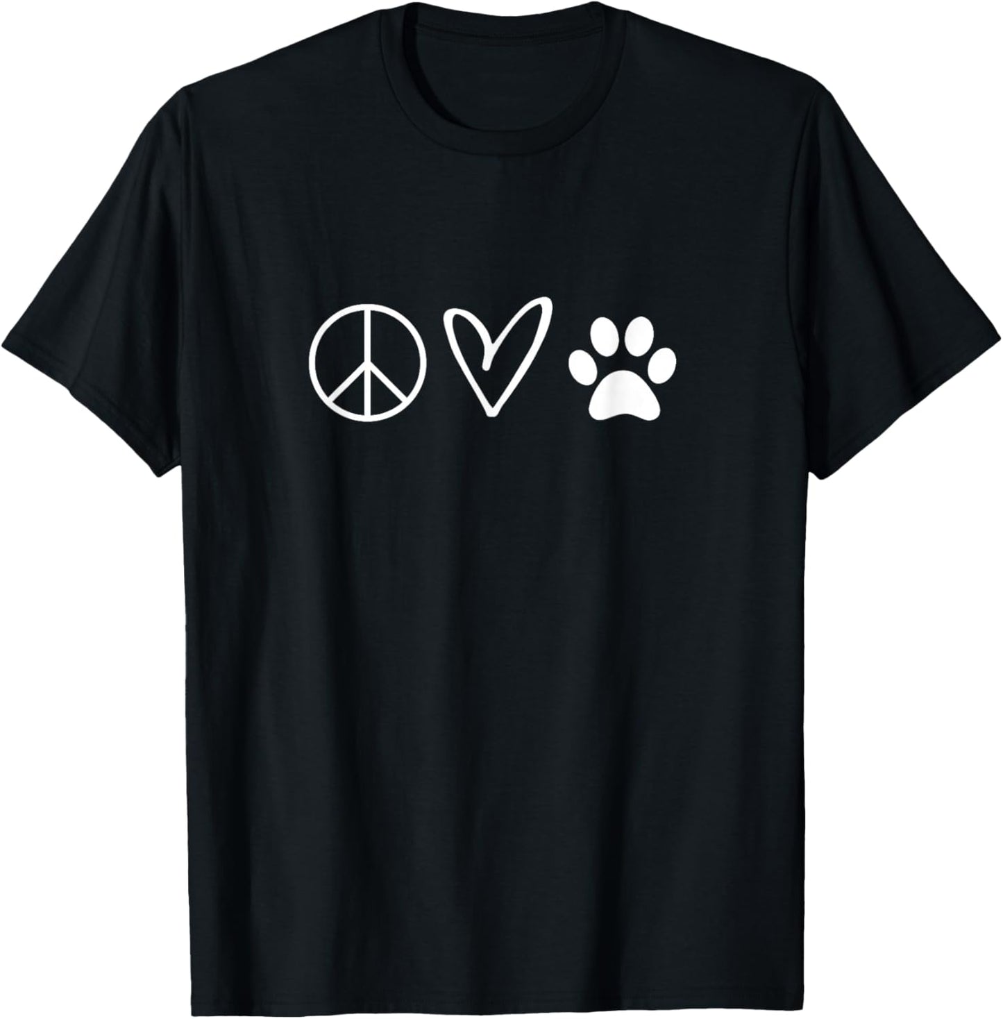 Funny, Peace Sign Heart Paw Print T shirts. Sarcastic Joke