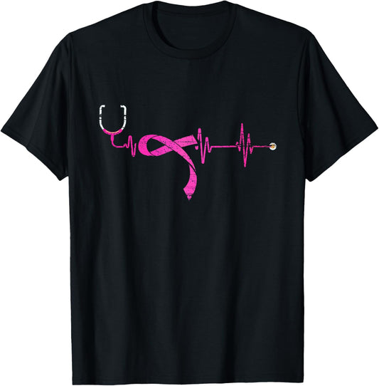 Pink Ribbon Stethoscope Nurse Life Breast Cancer Survivor