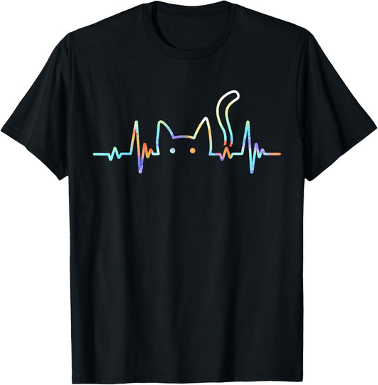 Heartbeat Cat Lover Animal Silhouette Cute Cat