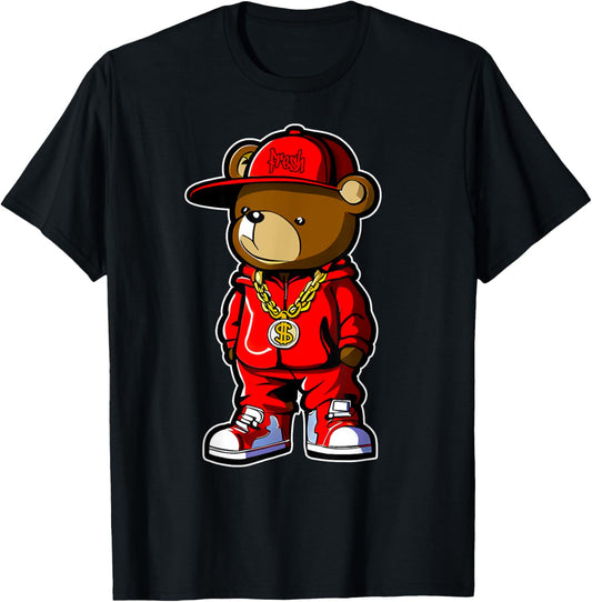 Cute Hip Hop Teddy Bear Tshirt 90 hip hop clothing graffiti