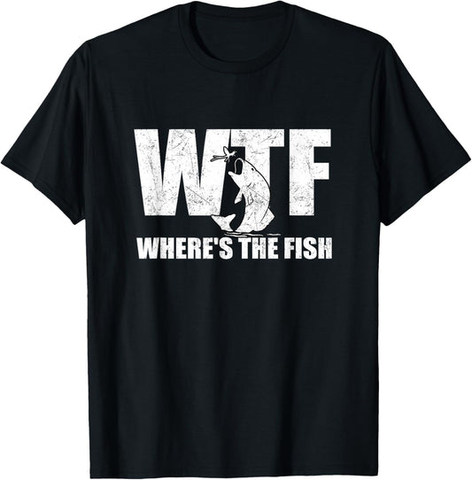 WTF Where's The Fish Men's Funny Fishing Gifts Fathers Day