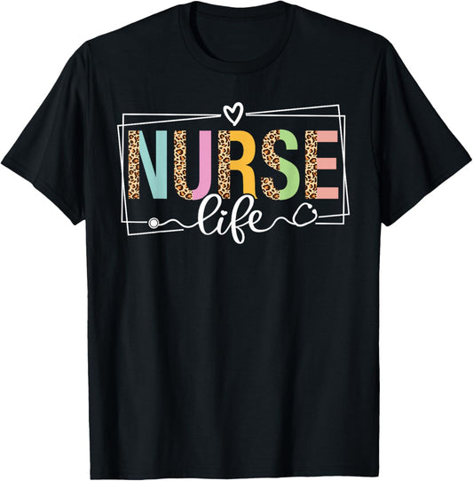 Nurse Life RN LPN CNA Nurse Week Healthcare Leopard Women