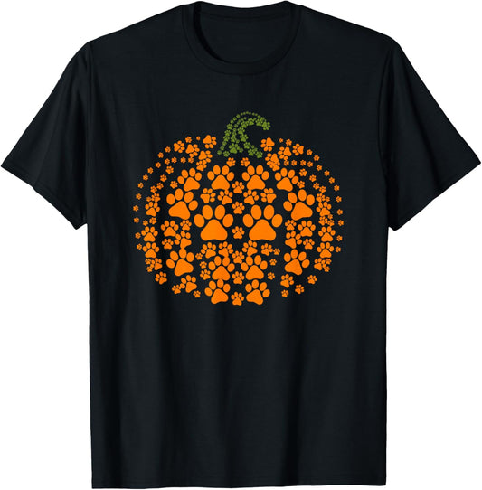Pumpkin Dog Cat Paw Print Halloween Pet Lover