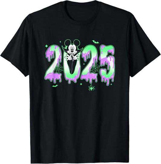 Disney Mickey & Friends Halloween 2025 Spooky Year Neon Logo
