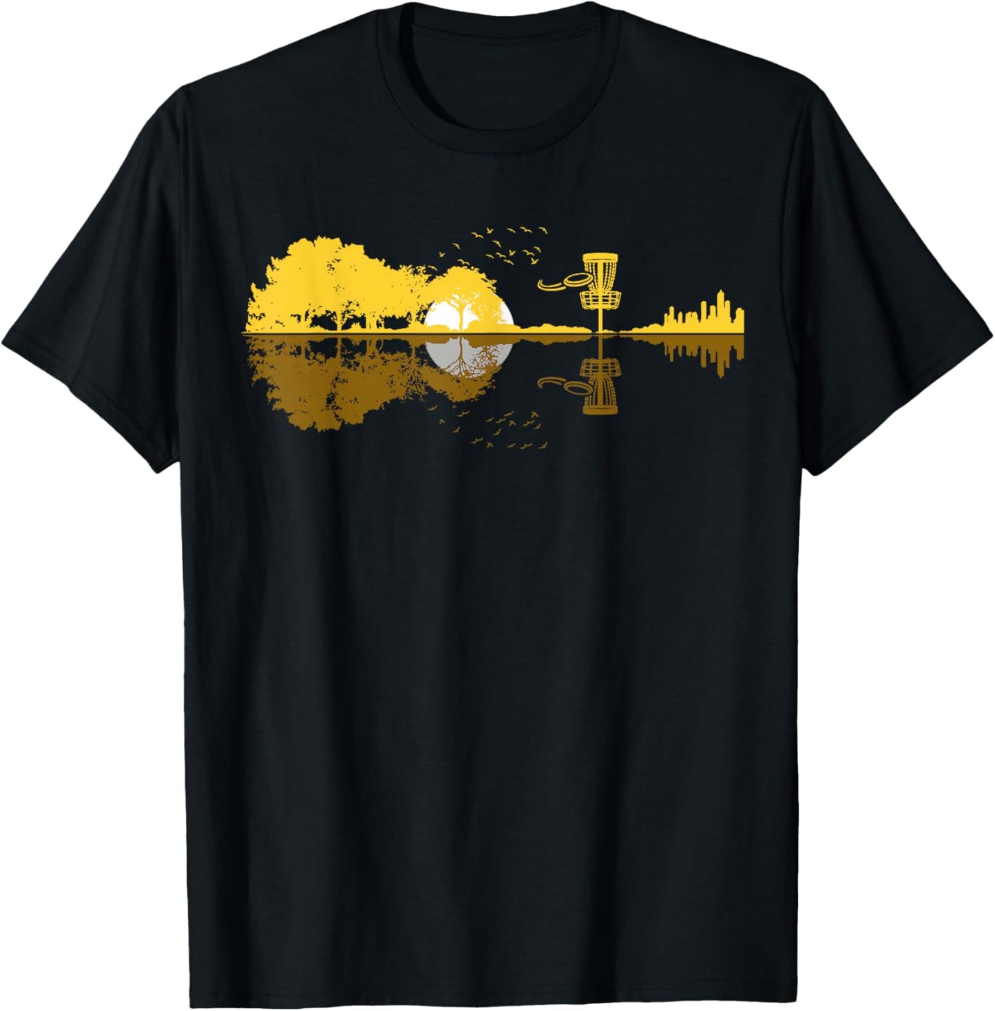 Disc Golf Sunset Guitar Guitarist Player Golfing Frisbee Dad
