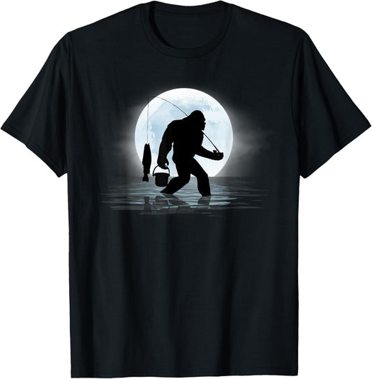 Bigfoot Fishing Funny Sasquatch and Fish Night Fishing