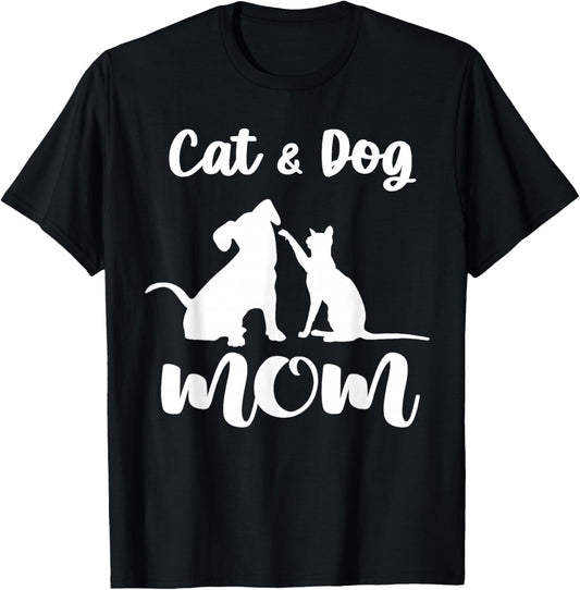 Cat and Dog Mom Shirt Pets Animals Lover Puppy for Women