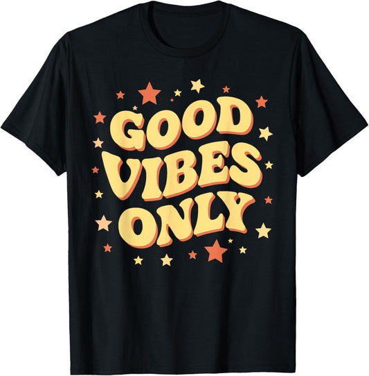 Good Vibes Only Shirt Kids Men Women Retro Groovy 60s 70s
