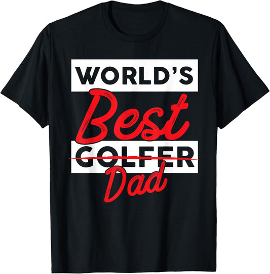 World's Best Golfer Dad Golf T Shirt Mens Golfing Tee