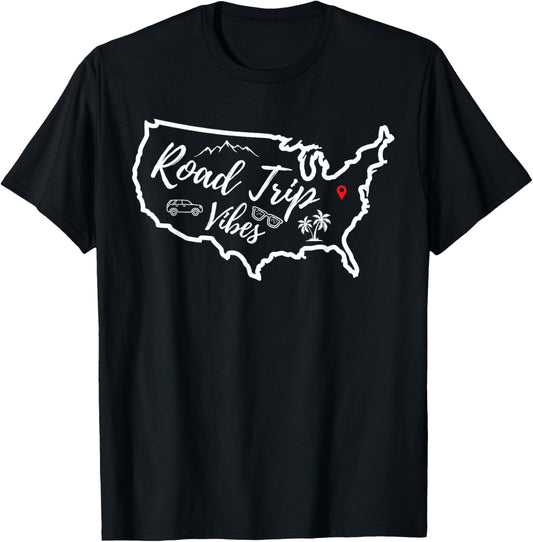Road Trip Vibes Map USA Family Friend Girl Trip Vacation RV