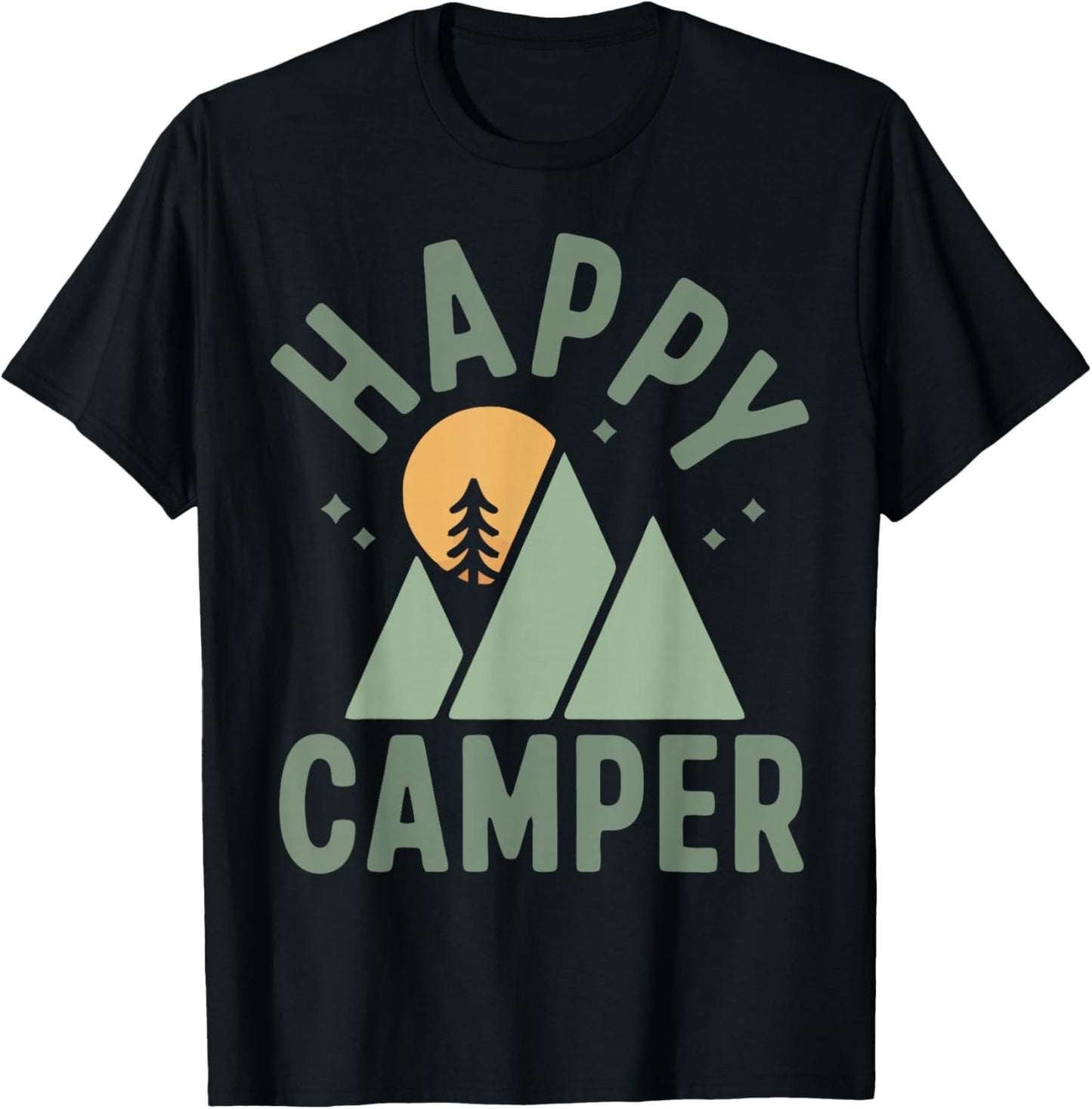 Happy Camper Trees Kids Boys Girls Toddler Men Women Camping