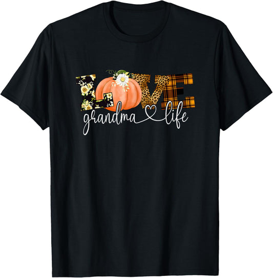 love grandma life fall season pumpkin