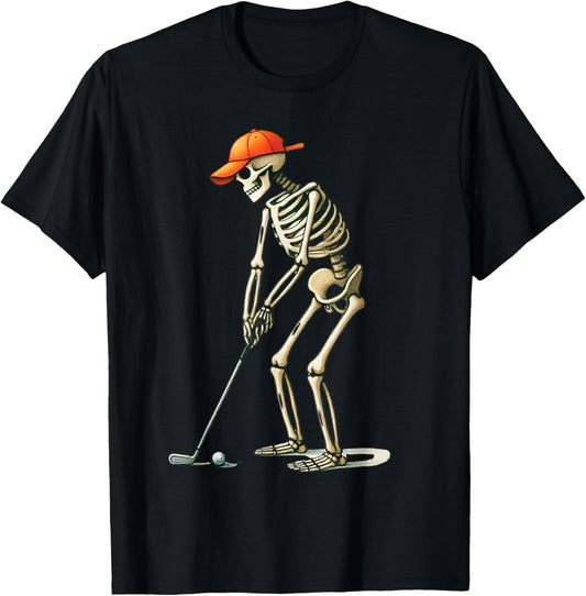 Skeleton Golf Halloween Golfer Golf Player Funny Men Dad