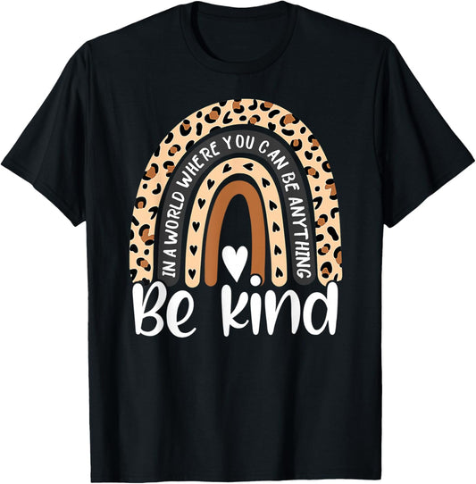 Be Kind Boho Leopard Rainbow Kindness Inspirational Cute