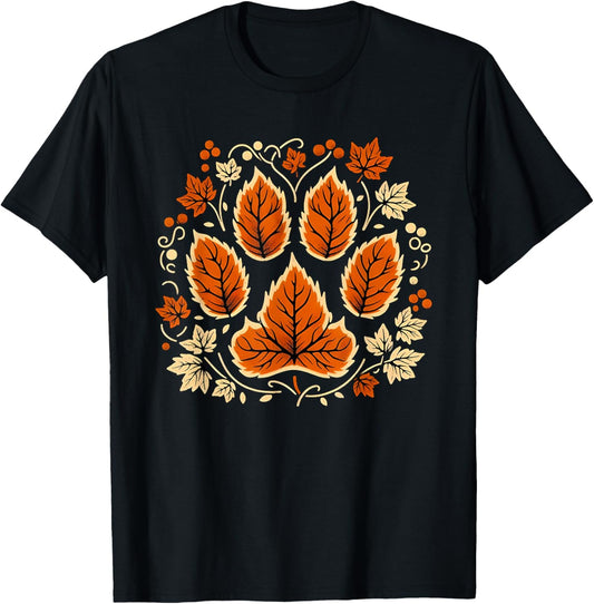 Fall Autumn Leaf Dog Paw Print Pets Puppy Owner Dogs Lover