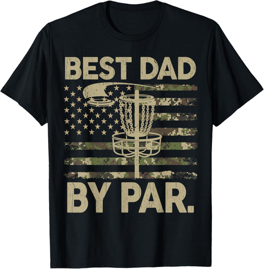 Disc Golf Frisbee Funny Best Dad Par Camo US flag Golfer
